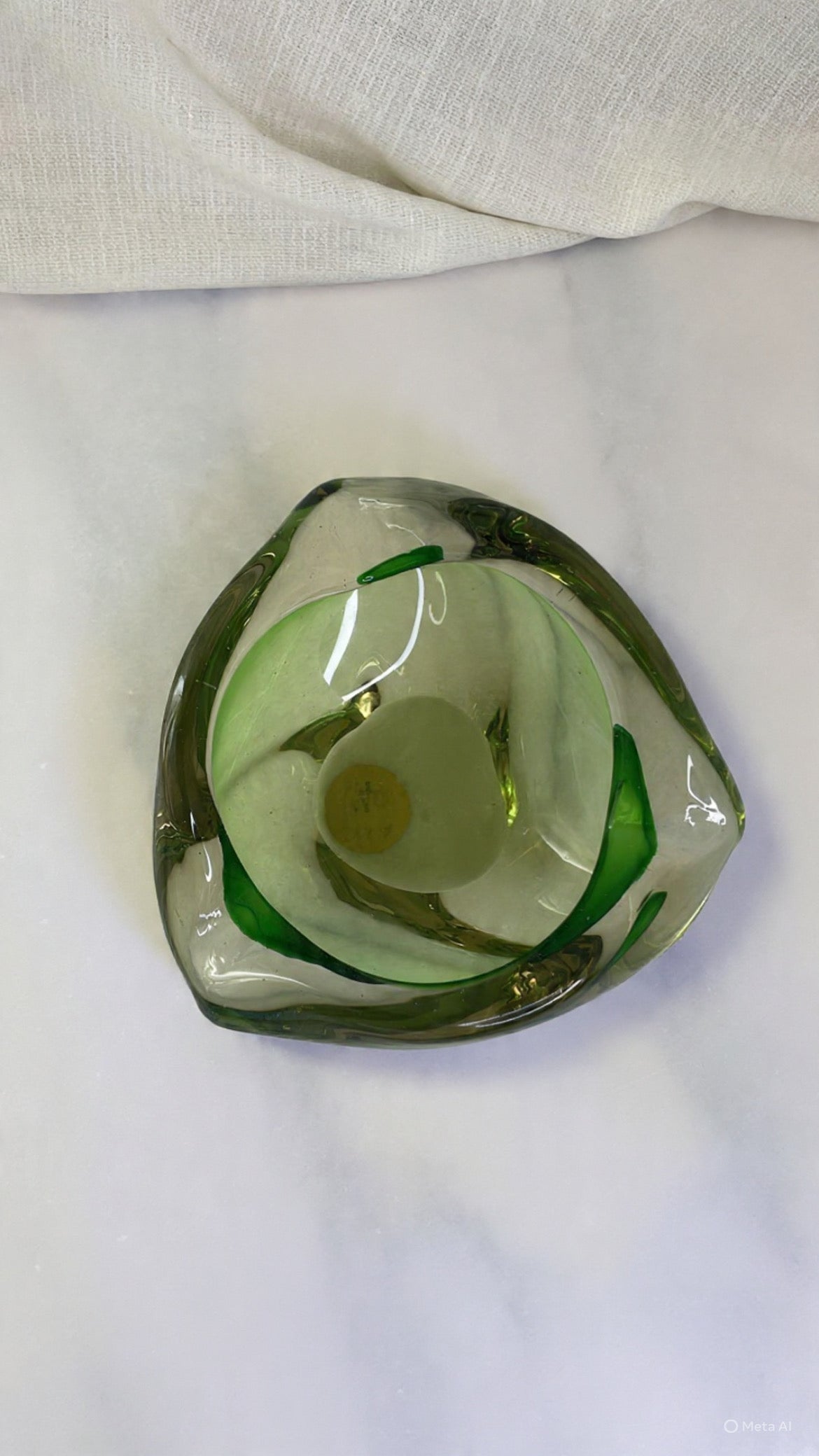 Vintage Green Murano Ashtray