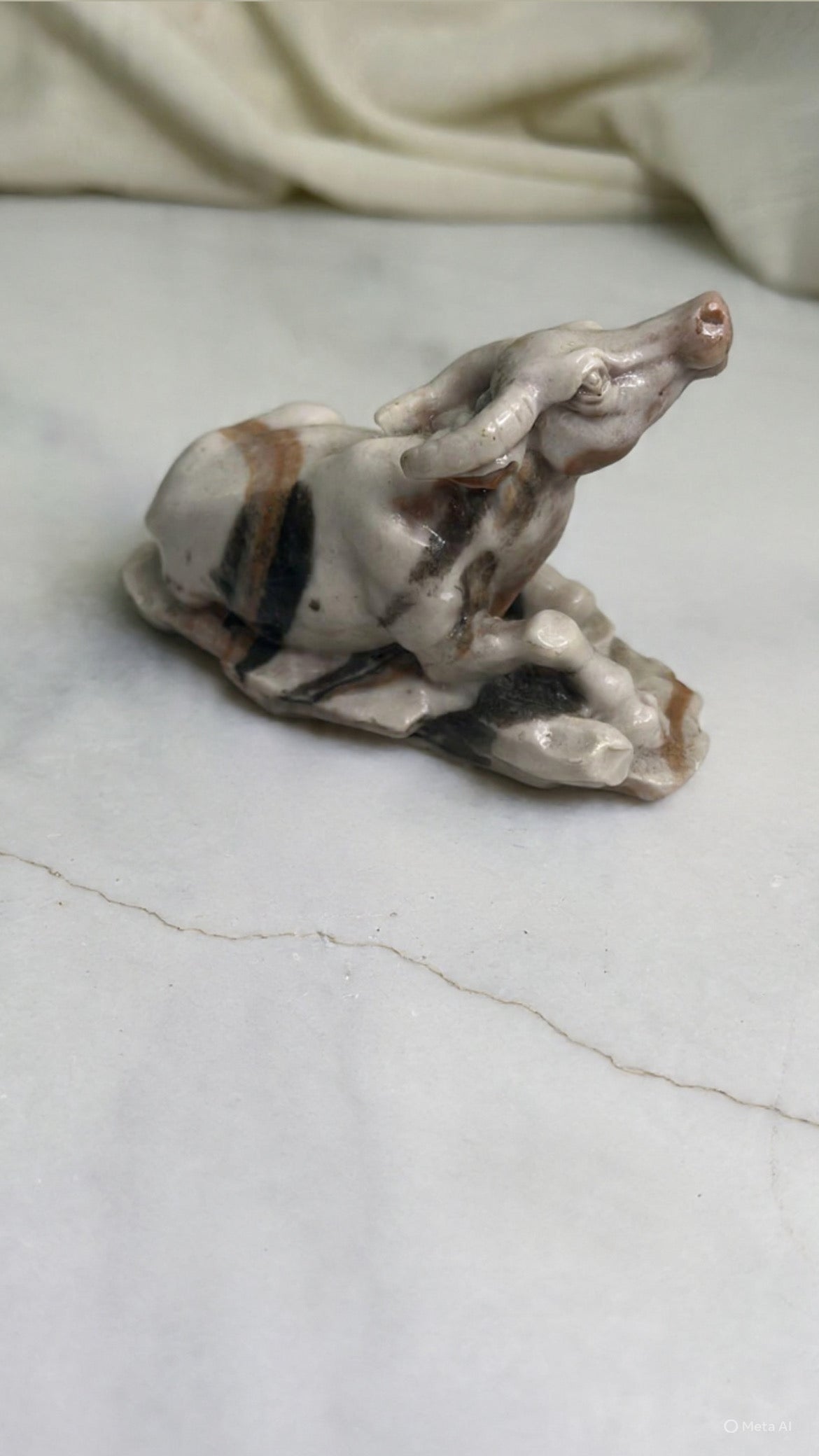 Vintage Chinese Cow Soapstone Carving