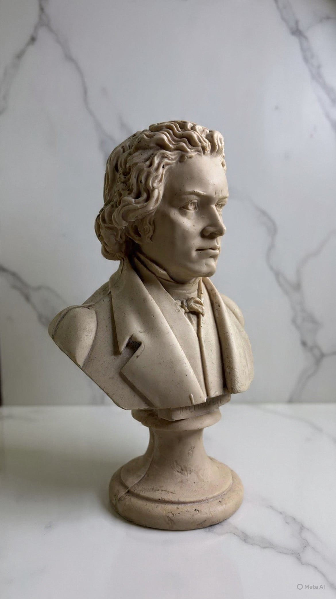 Large stone bust of Ludwig van Beethoven