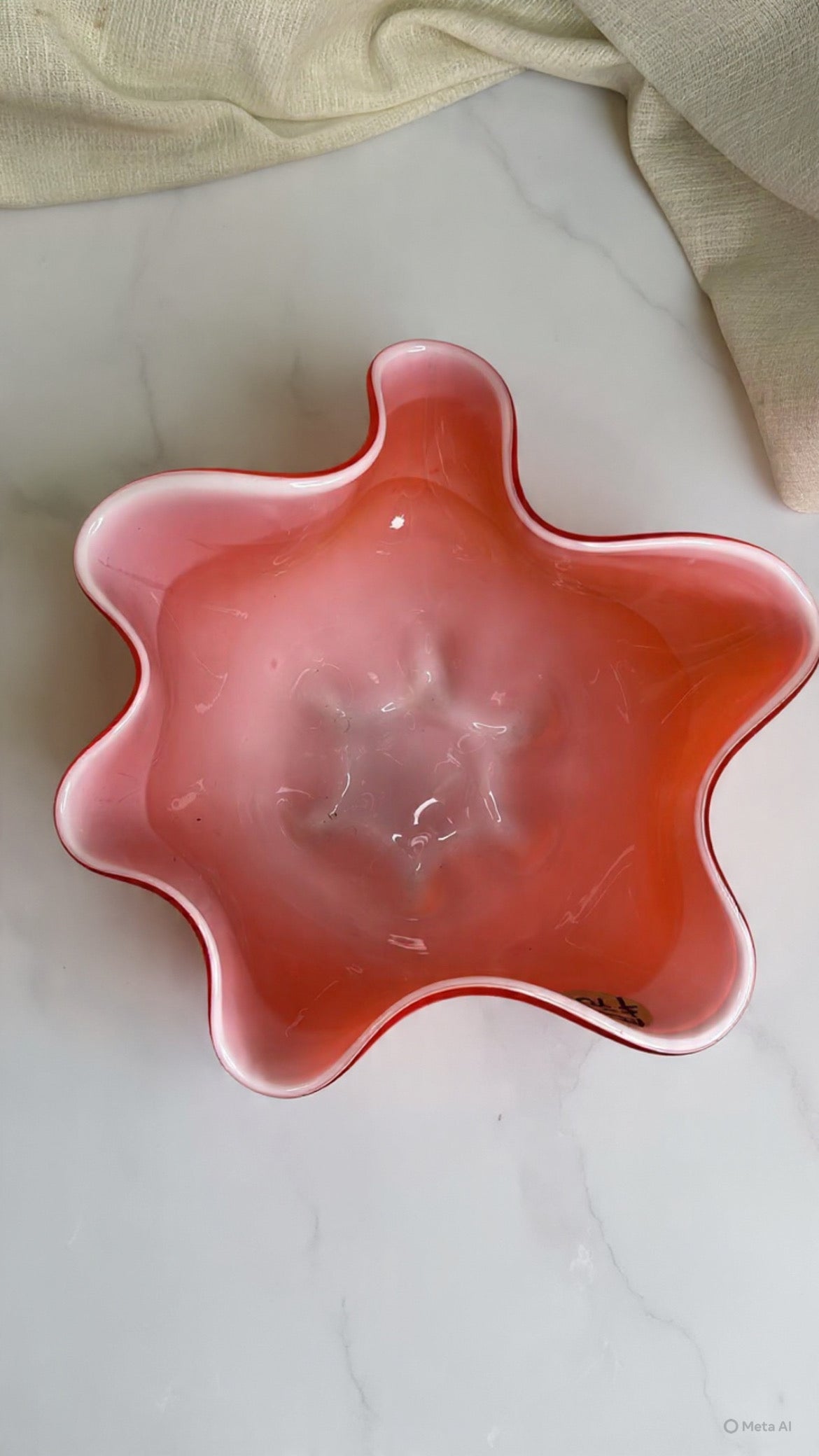 Vintage Art Glass Handkerchief Vase