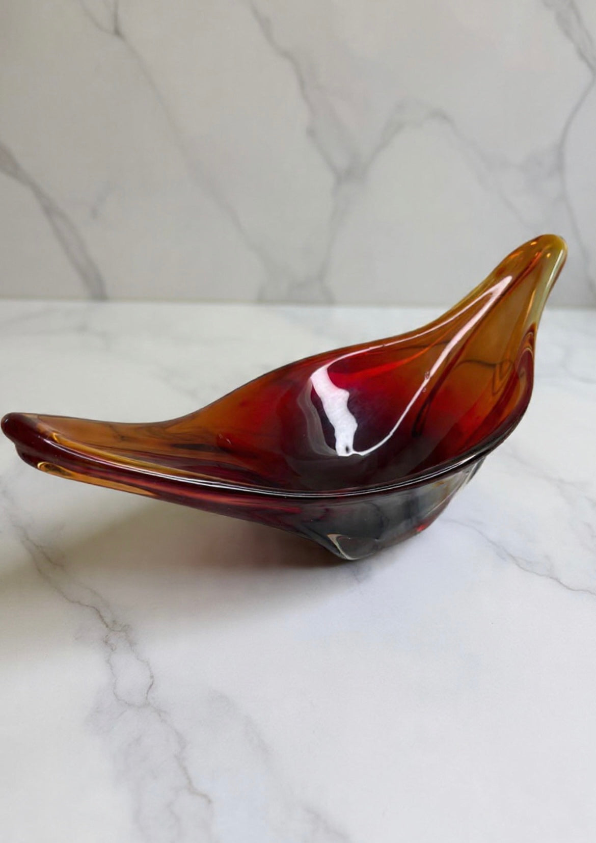 Mid-Century Red Murano Glass Bowl