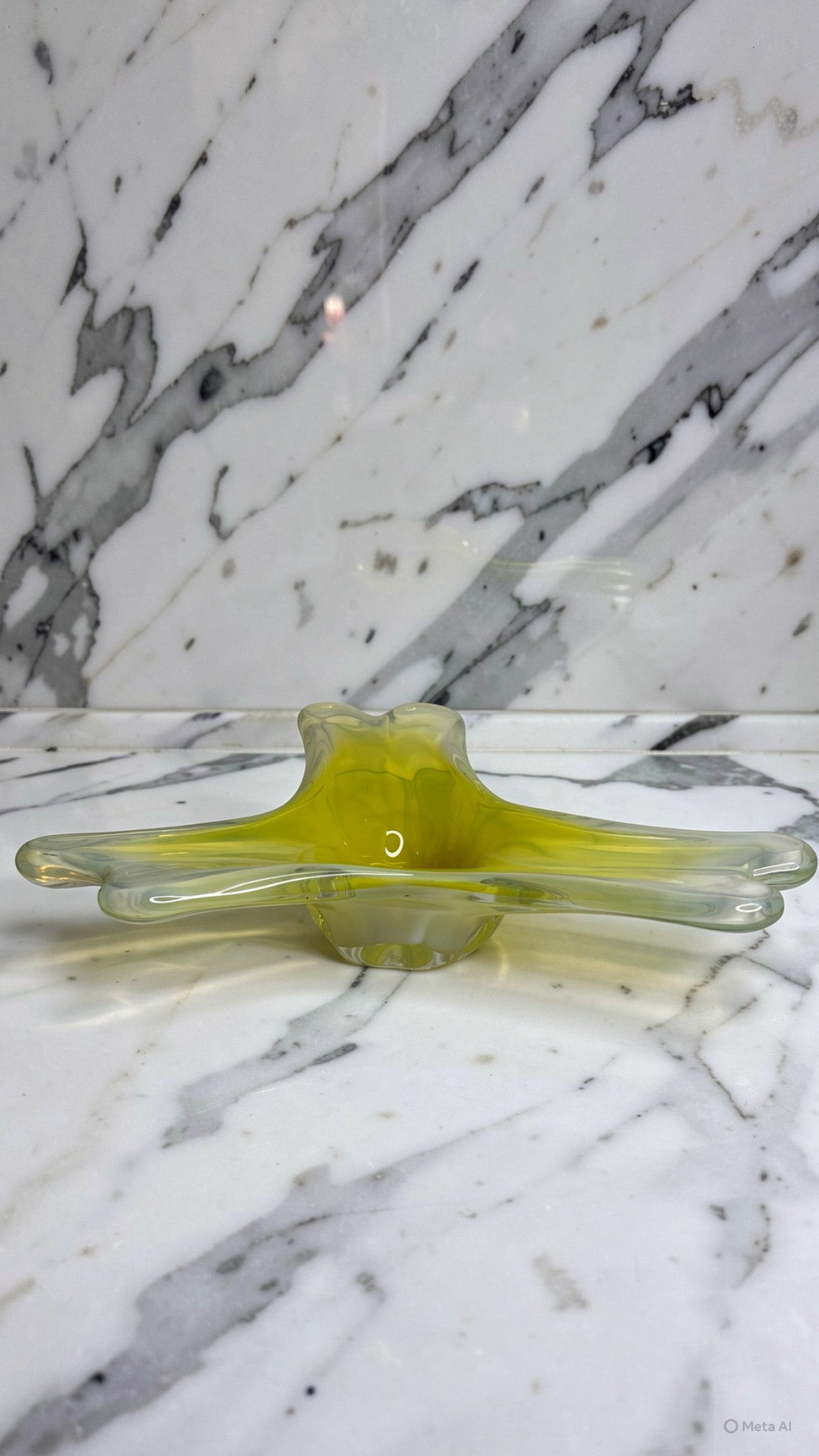 Vintage Murano Art Glass Bowl (Mid-Century, Fluoro Yellow)