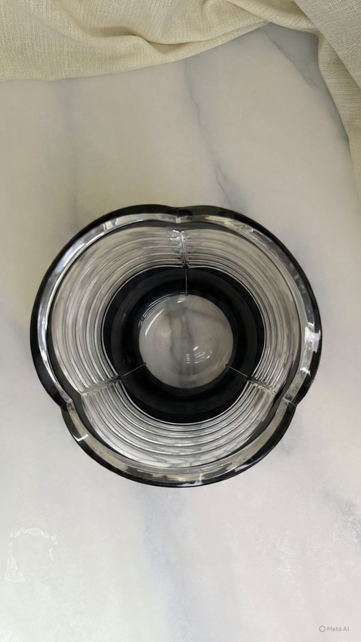 Vintage Bohemian Crystal Vase with Black Base