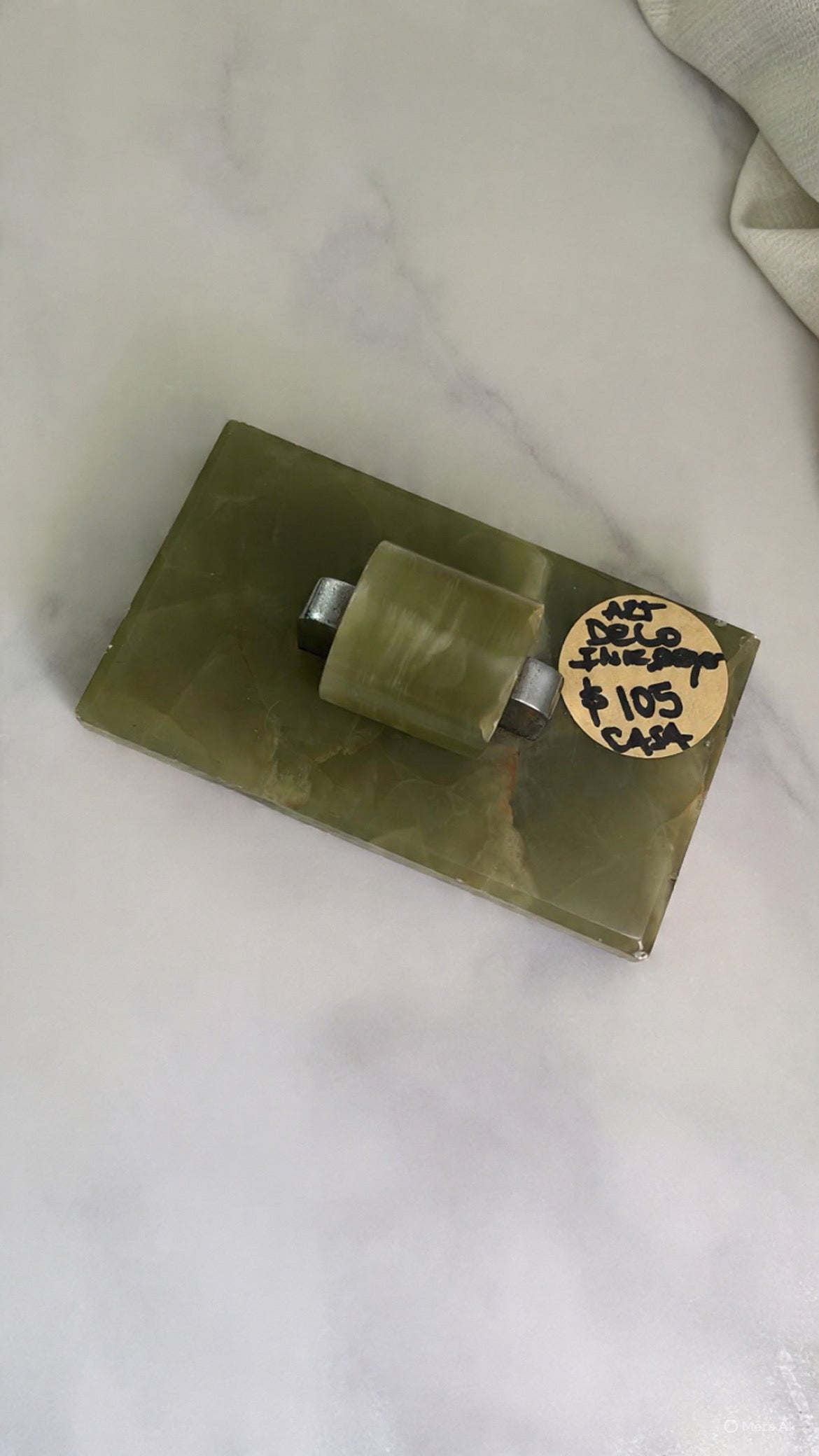 Vintage Green Onyx Marbe Ink Blotter