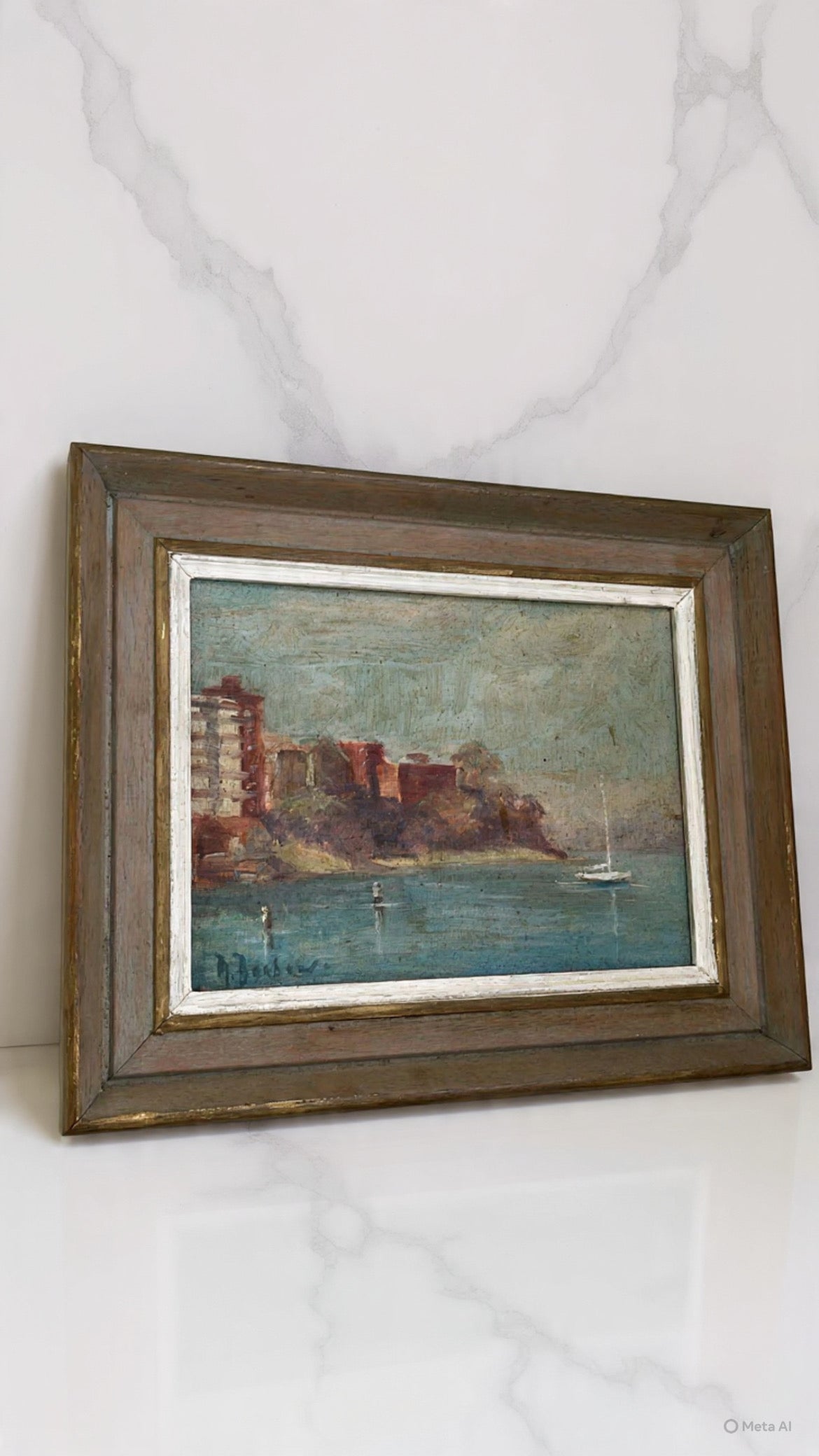 Vintage Framed Impressionist North Sydney Oil Painting