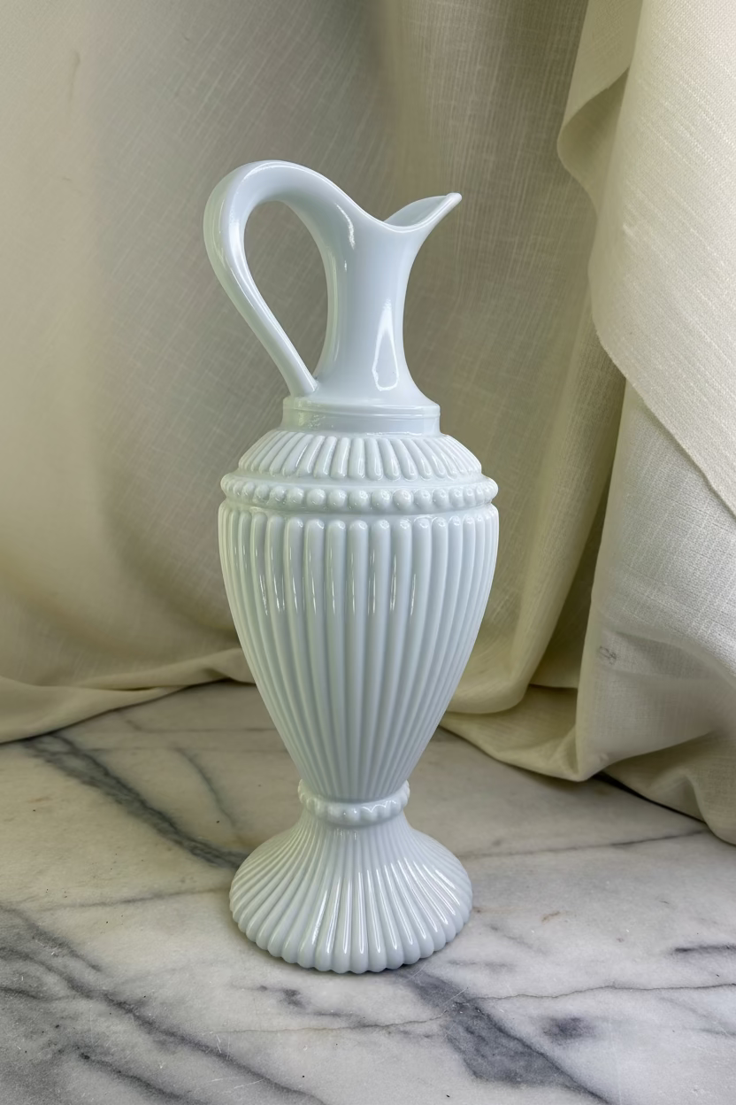Vintage French milk glass jug