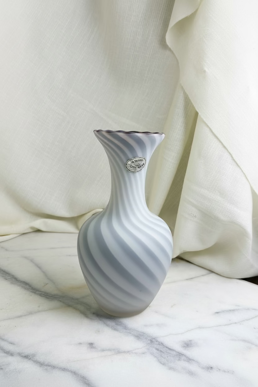 Hand Blown Swirl Glass Vase