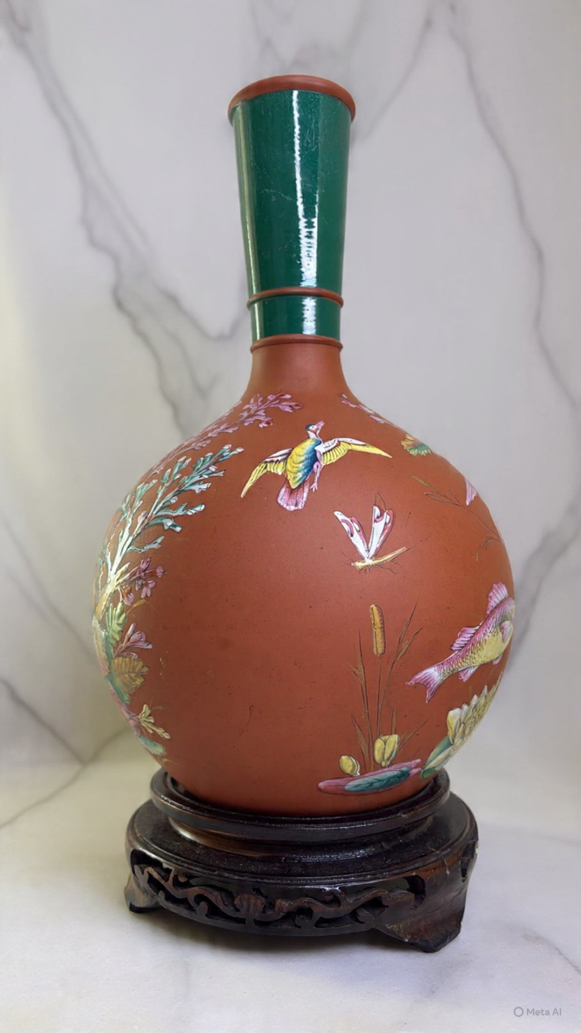 Chinese Famille Rose Porcelain Bottle Vase