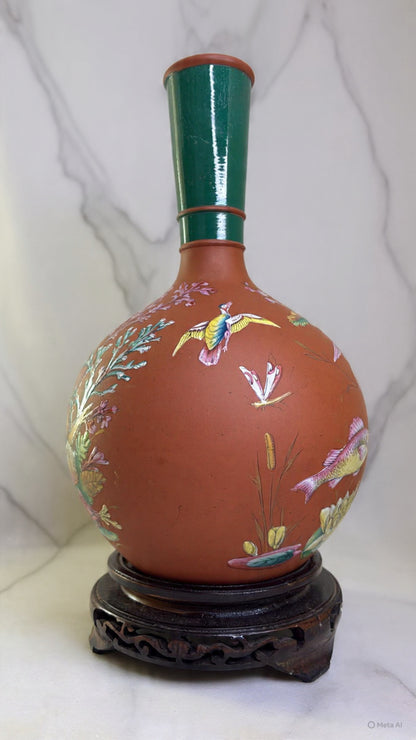 Chinese Famille Rose Porcelain Bottle Vase