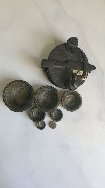 Antique Set of Apothecary Nested Cup Weights