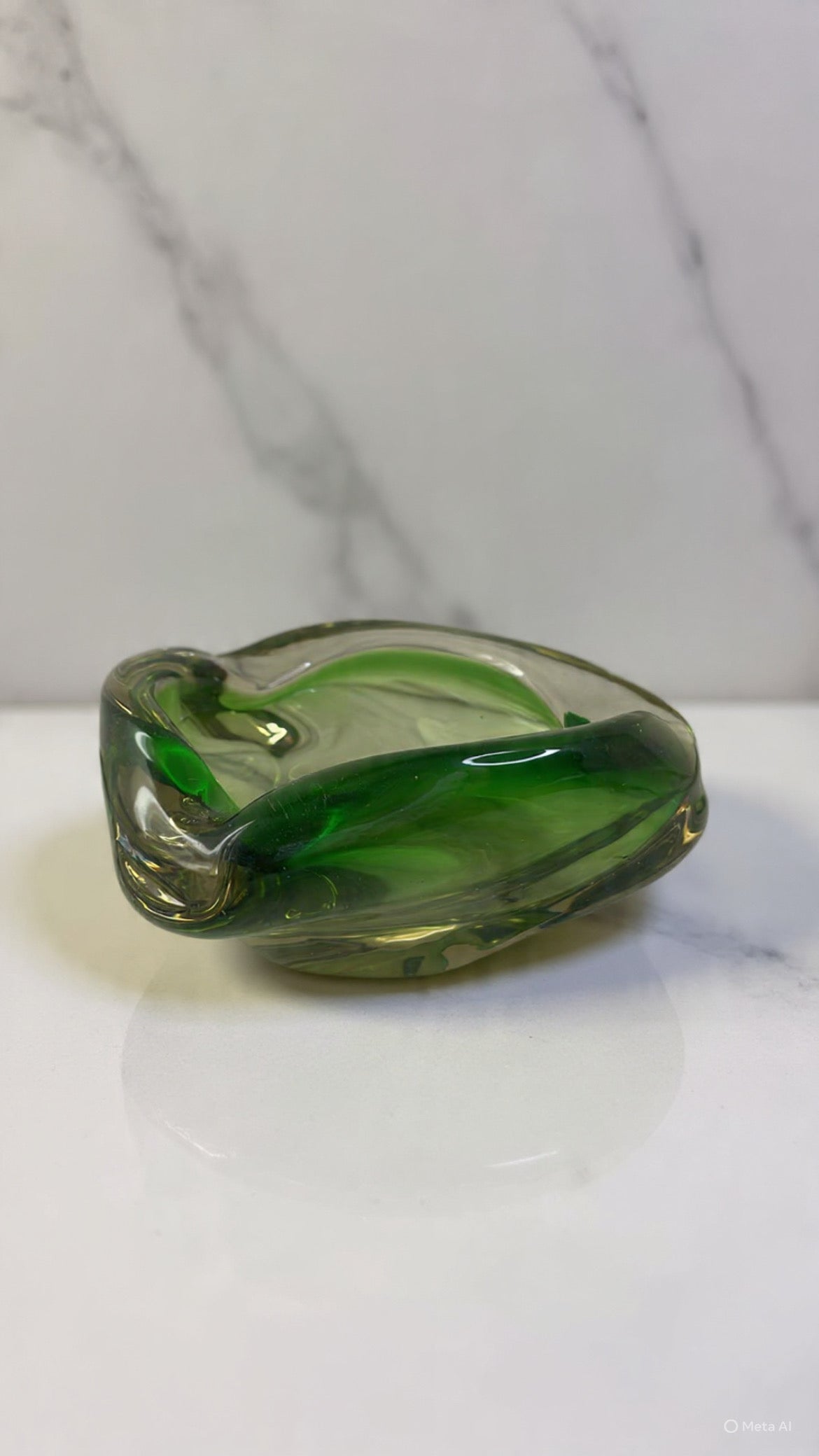 Vintage Green Murano Ashtray