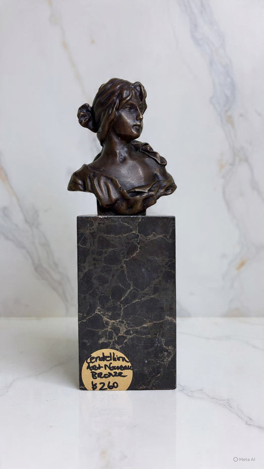 Art Nouveau bronze bust Cendrilion