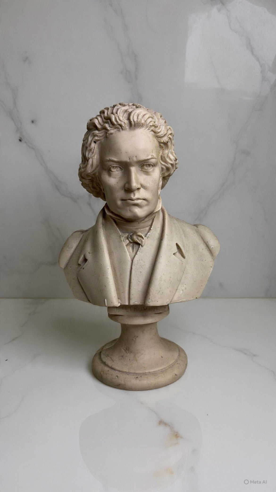 Large stone bust of Ludwig van Beethoven