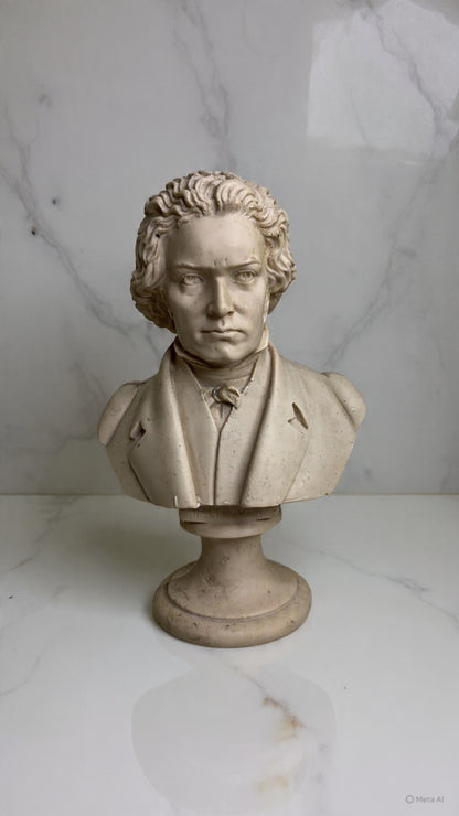 Large stone bust of Ludwig van Beethoven