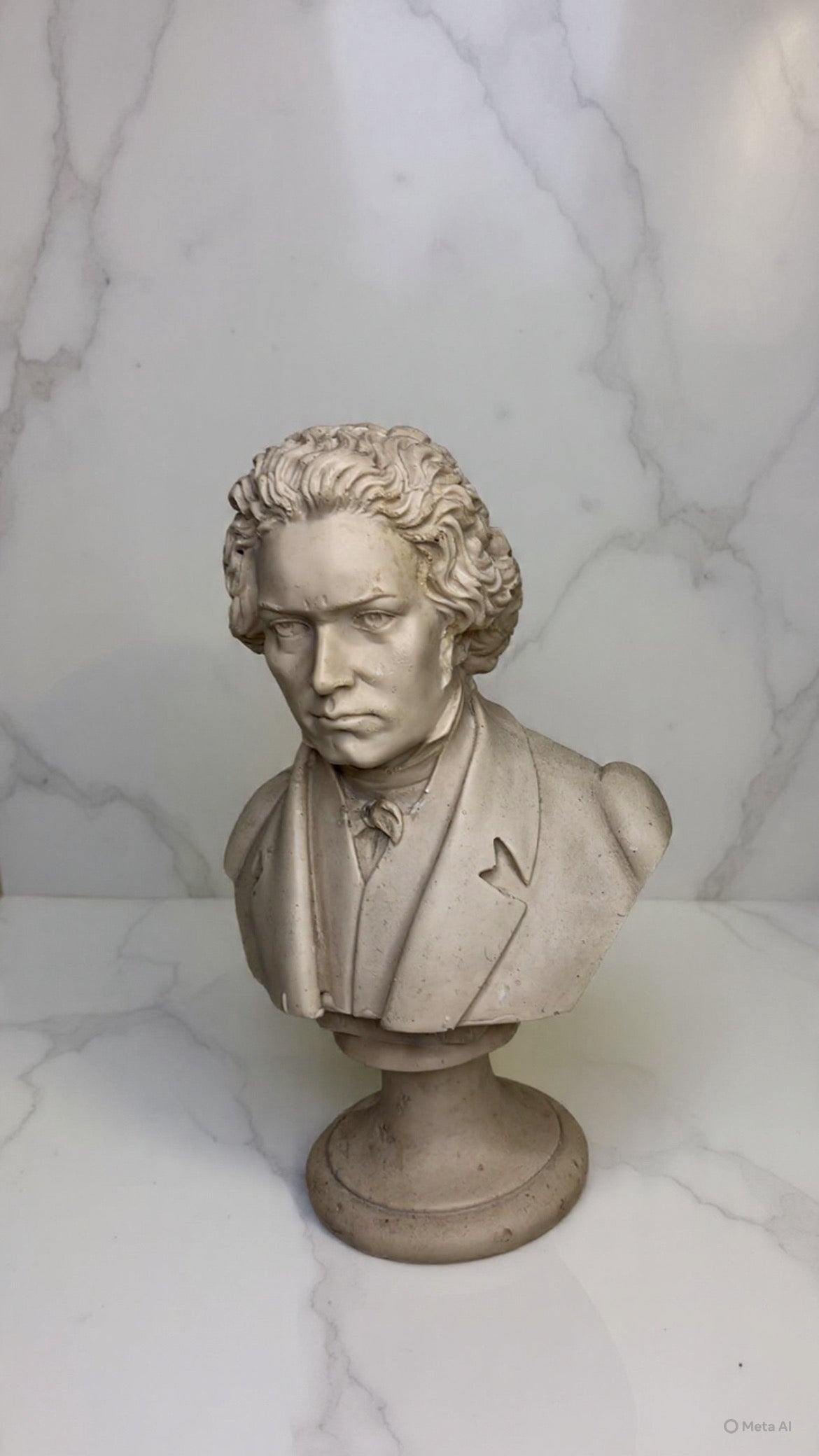 Large stone bust of Ludwig van Beethoven
