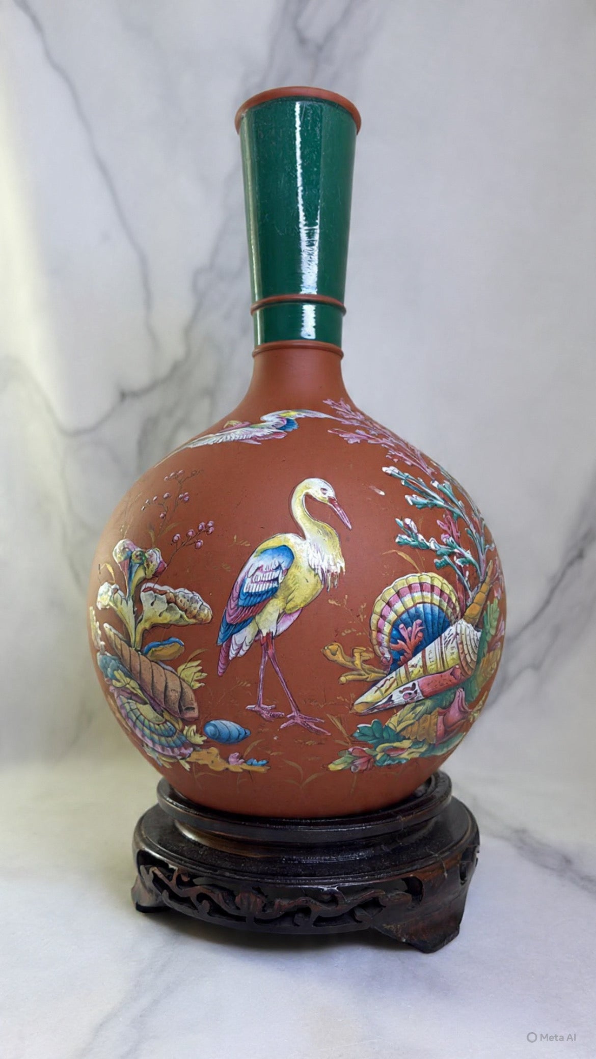 Chinese Famille Rose Porcelain Bottle Vase