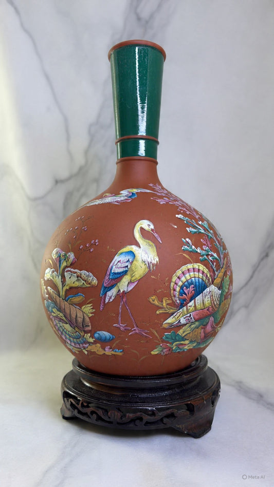 Chinese Famille Rose Porcelain Bottle Vase