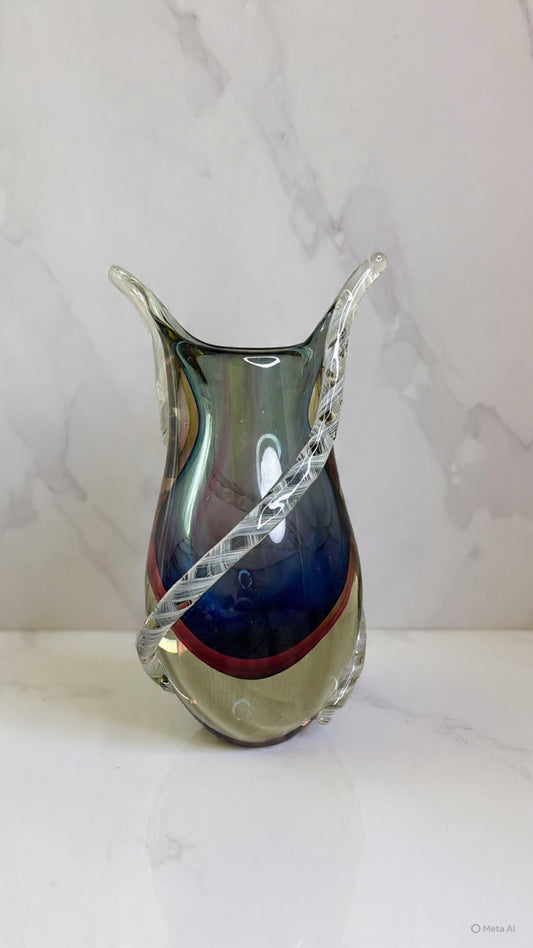 Vintage Murano fishtail Glass Vase