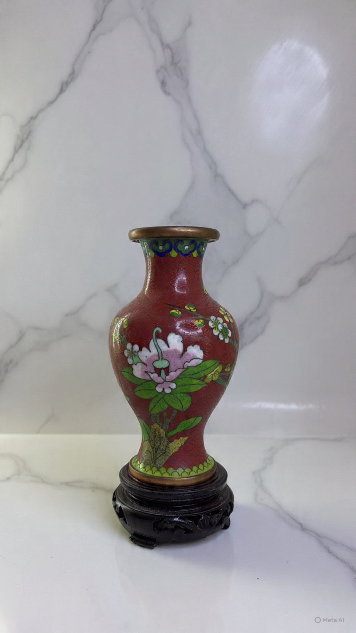 Vintage Chinese Cloisonné Enamel Vase