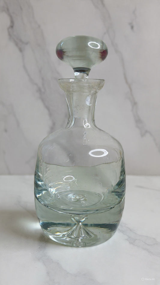 Vintage Krosno Glass Decanter with Round Stopper