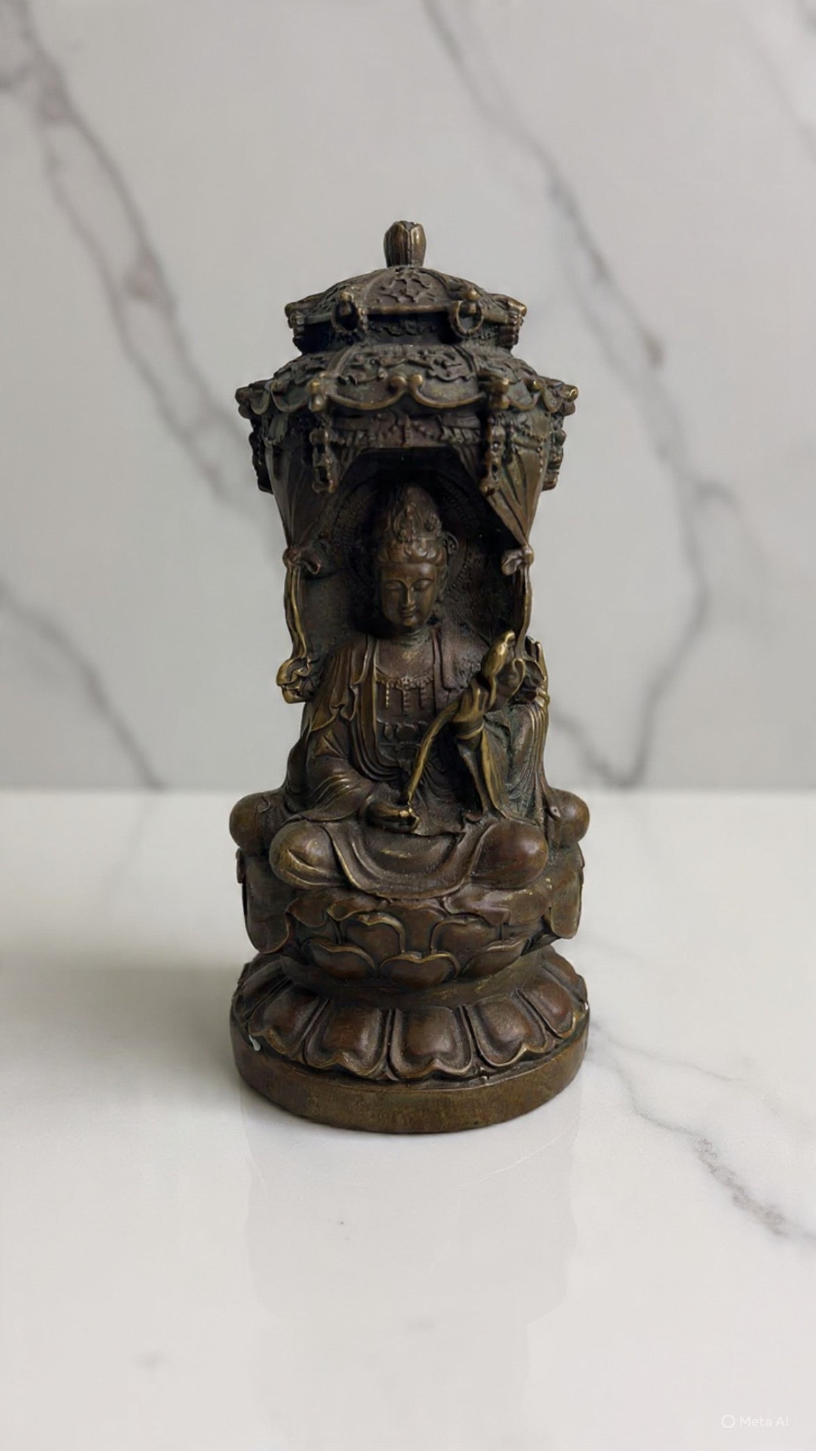 Chinese Pure Copper Statue of the Western Three Holy Buddhas