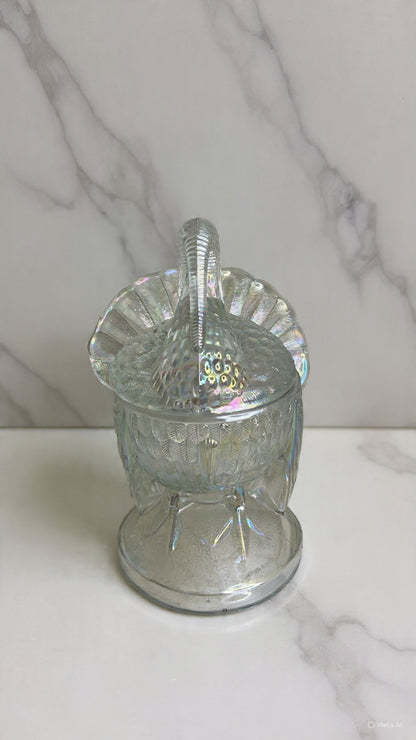 Vintage L.E. Smith Clear Glass Turkey