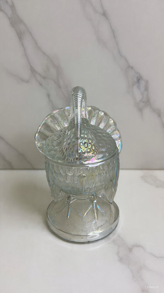 Vintage L.E. Smith Clear Glass Turkey