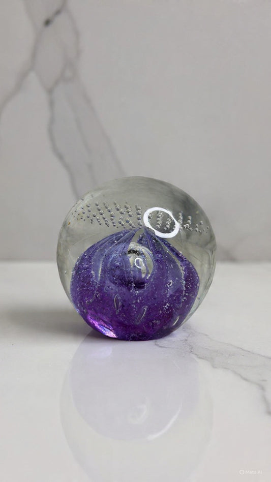 Caithness “Blessings” Purple Glass Paperweight