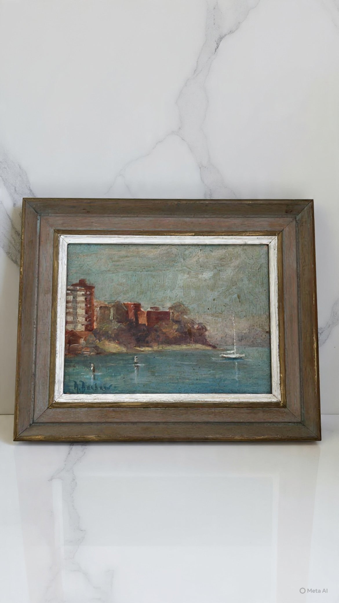 Vintage Framed Impressionist North Sydney Oil Painting