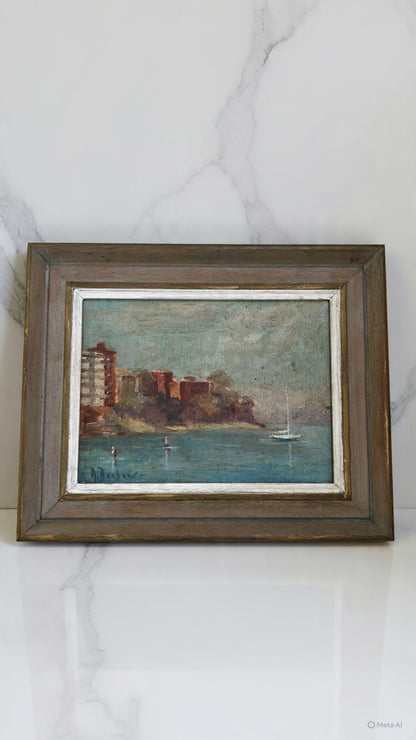Vintage Framed Impressionist North Sydney Oil Painting