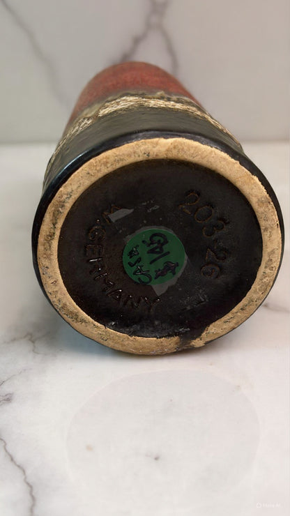 W.German Fat Lava Ceramic Cylinder Vase