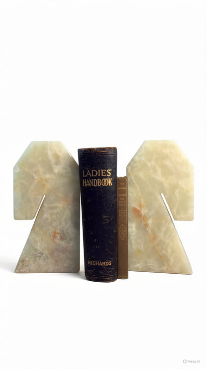 Alabaster Horse Head Bookends – Set
