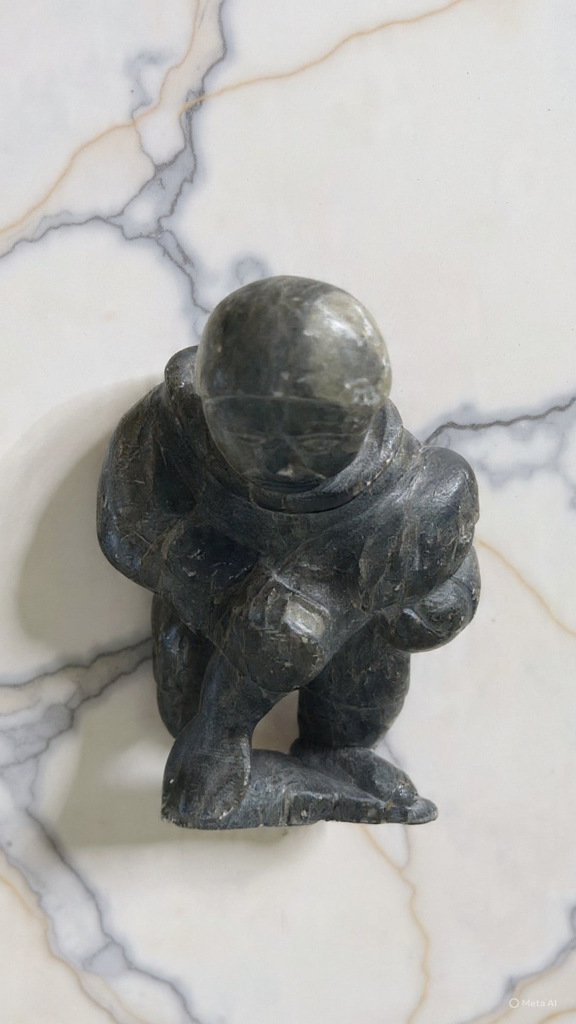 Stone Fisherman Sculpture