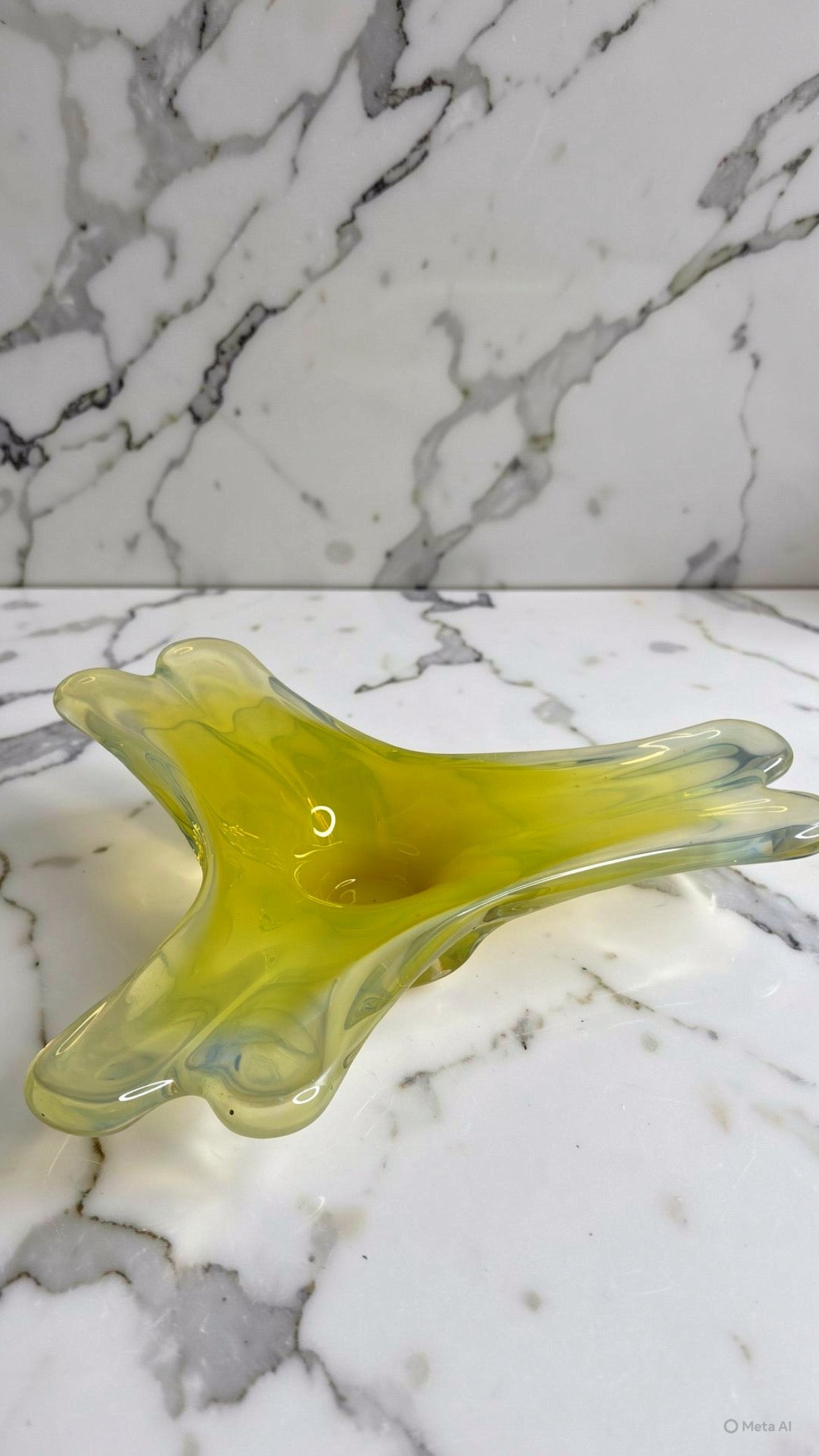Vintage Murano Art Glass Bowl (Mid-Century, Fluoro Yellow)