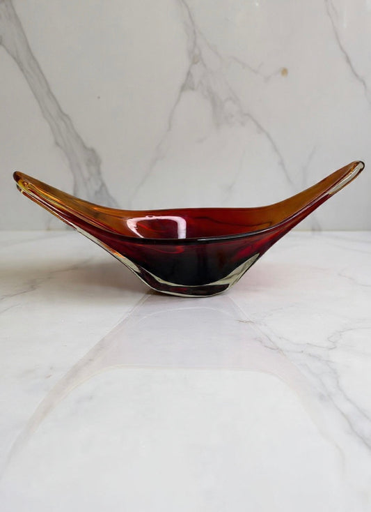 Mid-Century Red Murano Glass Bowl