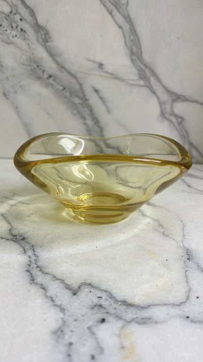 Vintage Murano Yellow Glass Ashtray or Bowl