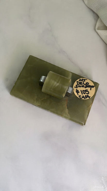 Vintage Green Onyx Marbe Ink Blotter