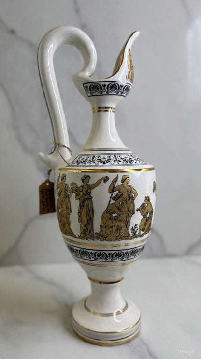 Vintage Greek Neofitou Pottery Ceramic 24k Gold