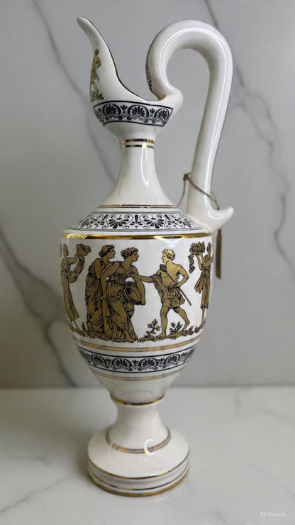 Vintage Greek Neofitou Pottery Ceramic 24k Gold