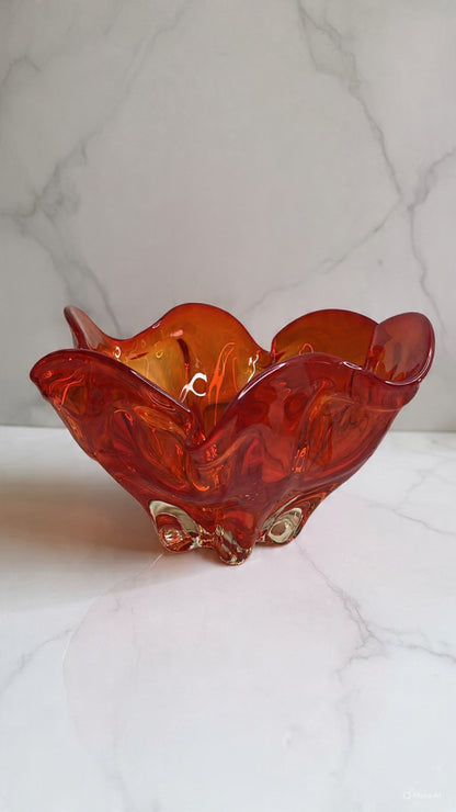 Orange Murano Glass Bowl