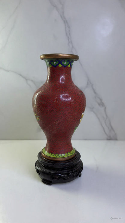 Vintage Chinese Cloisonné Enamel Vase