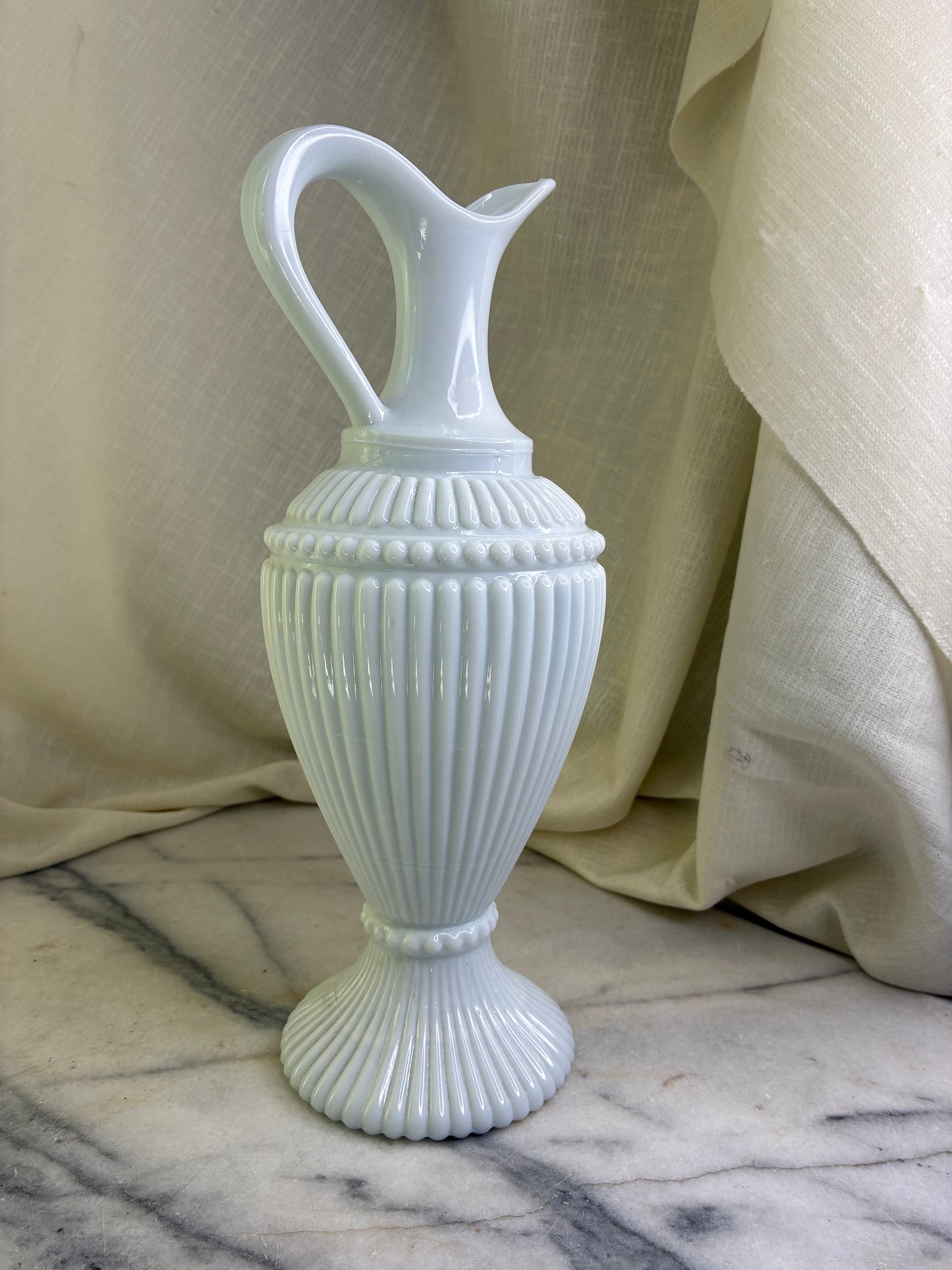 Vintage French milk glass jug