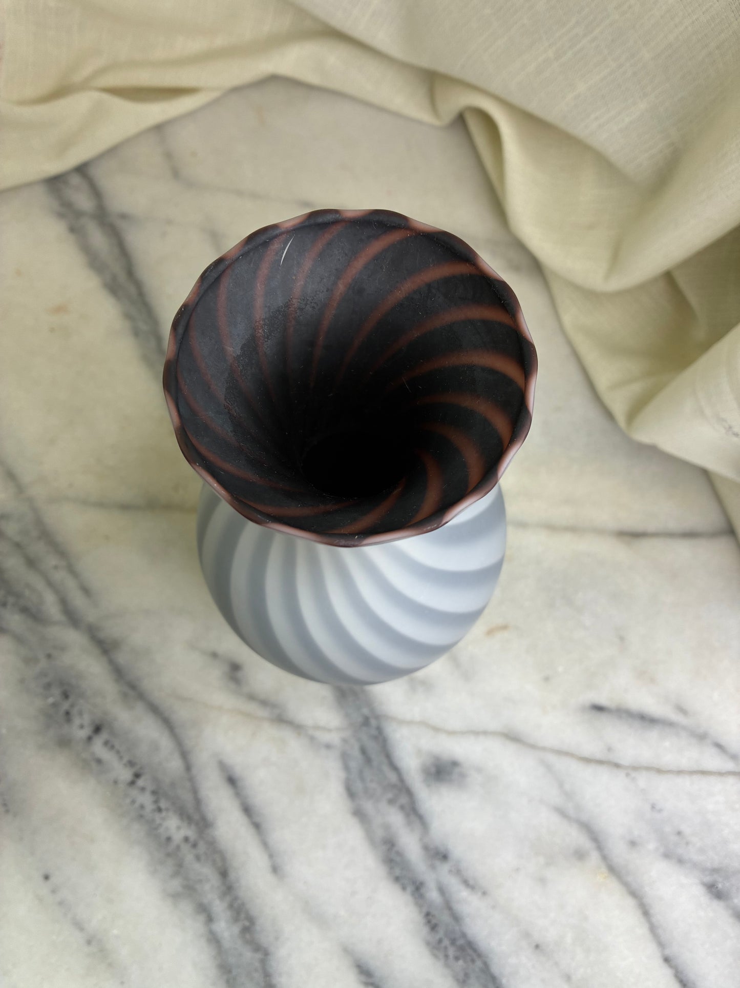 Hand Blown Swirl Glass Vase