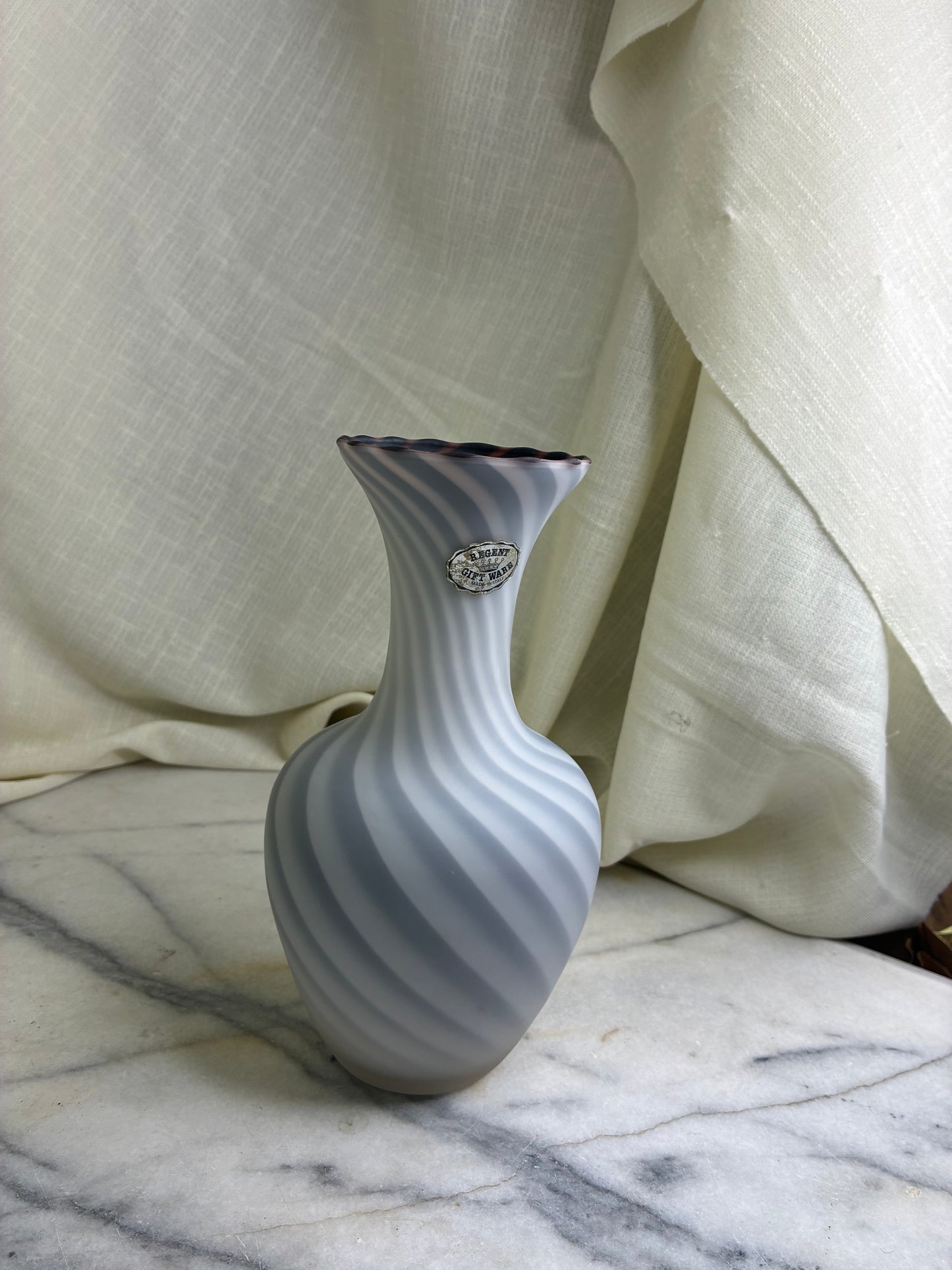 Hand Blown Swirl Glass Vase