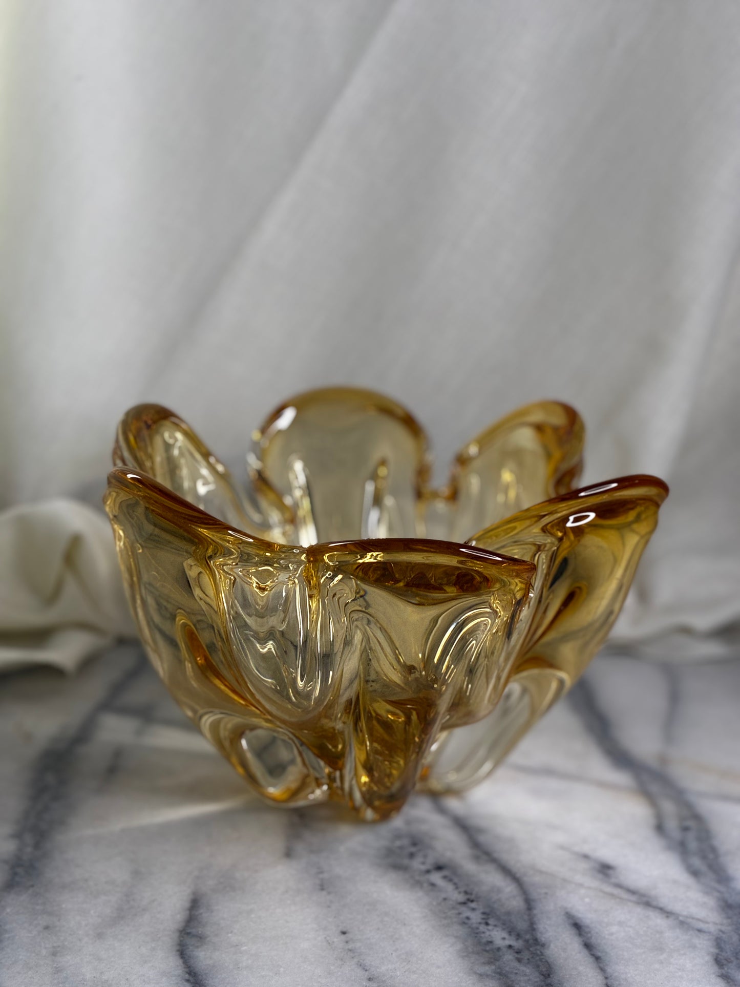 Mid-Century Modern Amber Art Glass