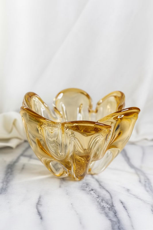 Mid-Century Modern Amber Art Glass