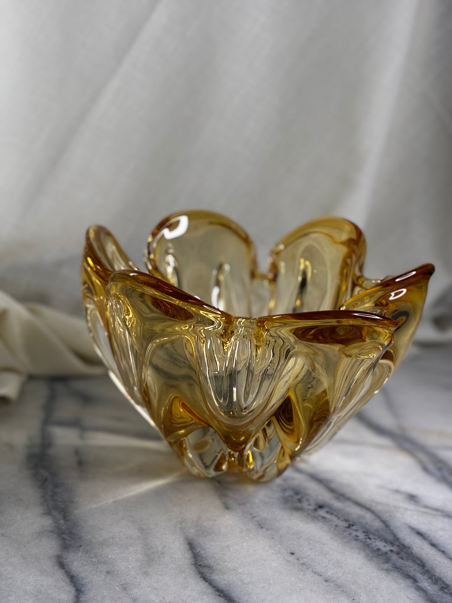 Mid-Century Modern Amber Art Glass