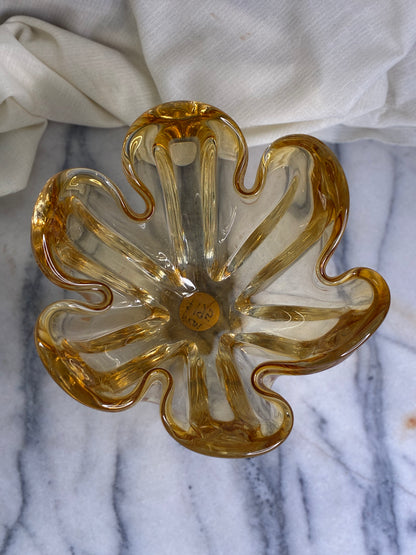 Mid-Century Modern Amber Art Glass
