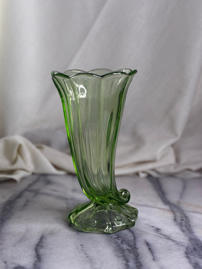 Vintage Art Deco Green Depression Glass