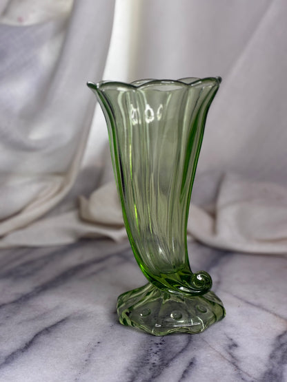 Vintage Art Deco Green Depression Glass